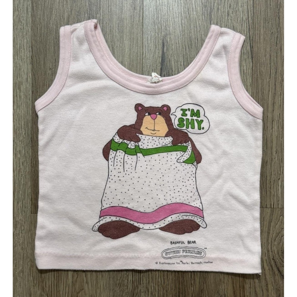 Vintage Sweet Pickles Bashful Bear Tank Top Kids‎ Size 4